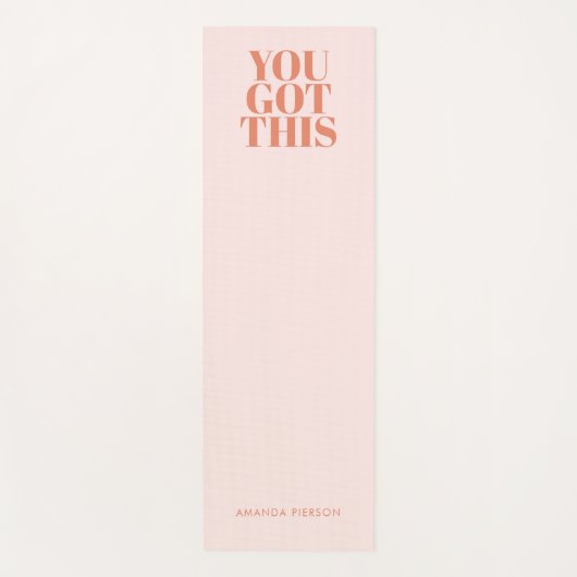Aangepaste typografie met roze rode retro yogamat (Voorkant)
