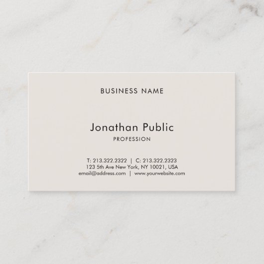 Aangepaste typografie Modern Elegant Minimalist Visitekaartje (Achterkant)