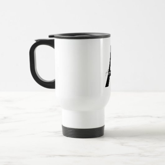 Aangepaste Typografie Monogram Travel Mug Reisbeker (Links)