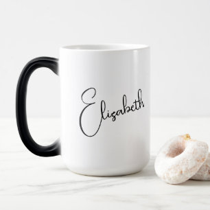 Aangepaste typografie naam modern zwart-wit magische mok