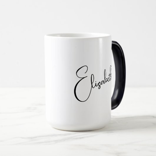 Aangepaste typografie naam modern zwart-wit magische mok (Voorkant rechts)