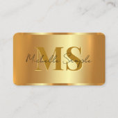 Aangepaste Typografie Naam QR Code Gold Monogram Visitekaartje (Voorkant)