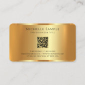 Aangepaste Typografie Naam QR Code Gold Monogram Visitekaartje (Achterkant)