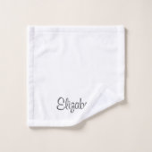 Aangepaste typografie Namen Zwart Wit Sjabloon Bad Handdoek (Wasdoekje)