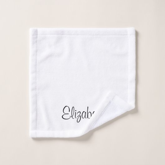 Aangepaste typografie Namen Zwart Wit Sjabloon Bad Handdoek (Wasdoekje)