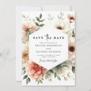 Aangepaste Typografie Peach Wedding Save The Date