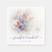 Aangepaste typografie script bloemen elegante trou servet (Voorkant)