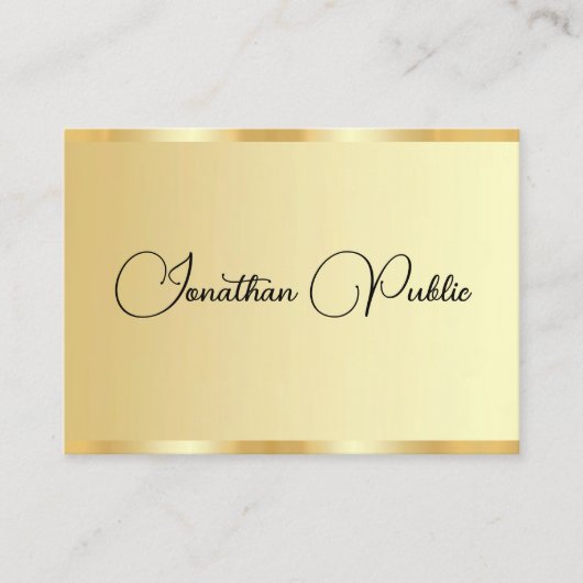 Aangepaste typografie script goud uitziend profess visitekaartje (Voorkant)