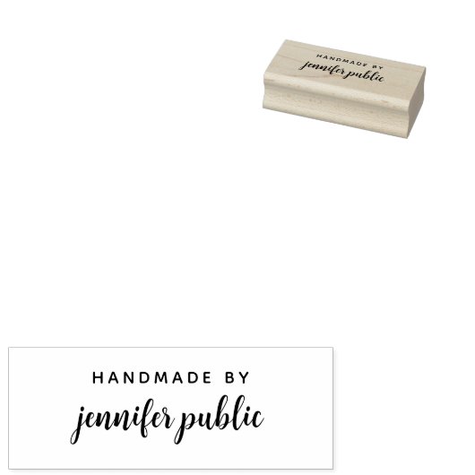 Aangepaste Typografie Script Naam Handgemaakt door Rubberstempel (Gestempeld)
