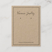 Aangepaste typografie sieraden oorbellen displayka visitekaartje (Voorkant)