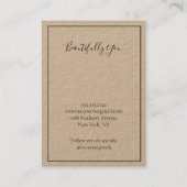 Aangepaste typografie sieraden oorbellen displayka visitekaartje (Achterkant)