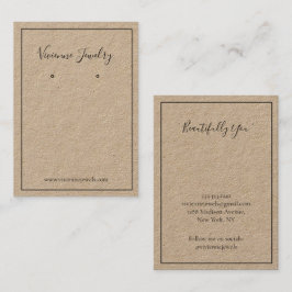 Aangepaste typografie sieraden oorbellen displayka visitekaartje