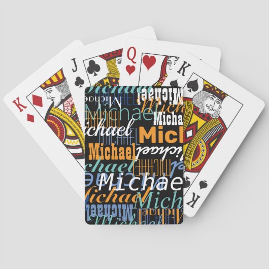 Aangepaste typografie van spelersnaam Cool Pokerkaarten (Achterkant)