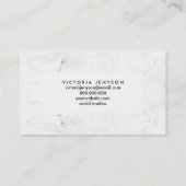 aangepaste typografie voor roos goud witte marmer visitekaartje (Achterkant)