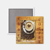 Aangepaste Typografiecoffee Lover Photo Magnet (Voorkant / Achterkant)