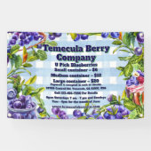 Aangepaste U-Pick Blue Berry Farm Verkoopactie Spandoek (Horizontaal)