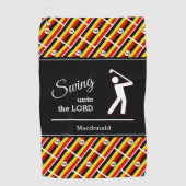 Aangepaste UGANDA Christelijk zwaaien naar de Heer Golfhanddoek (Voorkant)