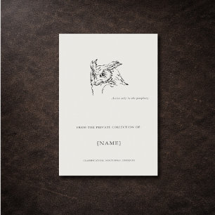 Aangepaste Uil Ex Libris Donkere Academie Rechthoekige Sticker