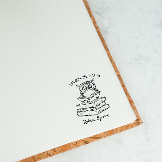 Aangepaste Uil Ex-Libris Rubberstempel