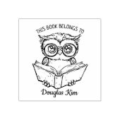 Aangepaste Uil Ex-Libris Rubberstempel (Afrduk)