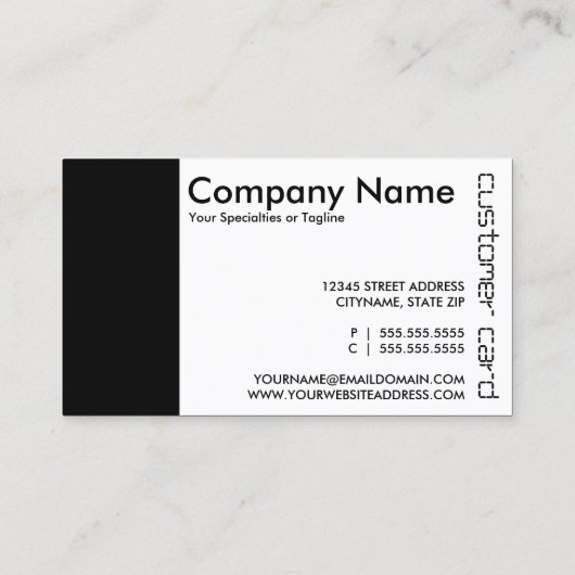 Aangepaste uitgesneden ponskaarten klantenkaartje (Achterkant)