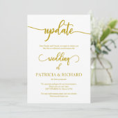 Aangepaste uitgestelde trouwkaart goud schrift kaart (Staand voorkant)