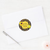 Aangepaste uitnodiging Emoji Party Ronde Sticker (Envelop)