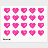 Aangepaste uitnodiging fluorescerend roze hart sticker (Vel)