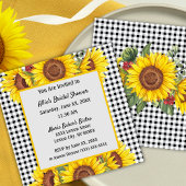 Aangepaste Uitnodiging Gingham & Zonnebloemen Ontw