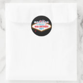 Aangepaste uitnodiging Las Vegas Ronde Sticker (Tas)