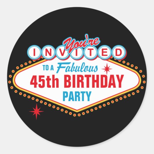 Aangepaste uitnodiging Las Vegas Ronde Sticker (Voorkant)