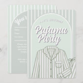 Aangepaste uitnodiging - Meisjes pyjama slaapfeest (Voorkant / Achterkant)