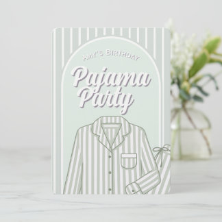 Aangepaste uitnodiging - Meisjes pyjama slaapfeest