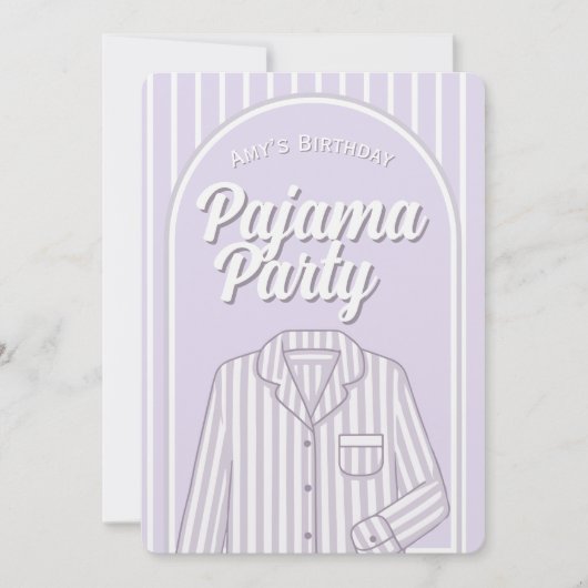 Aangepaste uitnodiging - Meisjes pyjama slaapfeest (Voorkant)