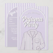 Aangepaste uitnodiging - Meisjes pyjama slaapfeest (Voorkant / Achterkant)