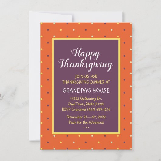 Aangepaste uitnodiging najaar poka Dots (Voorkant)