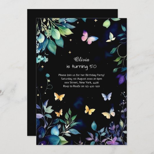 Aangepaste uitnodiging op feestdag (Voorkant / Achterkant)