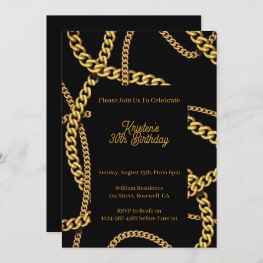 Aangepaste uitnodiging op feestdag (Voorkant / Achterkant)