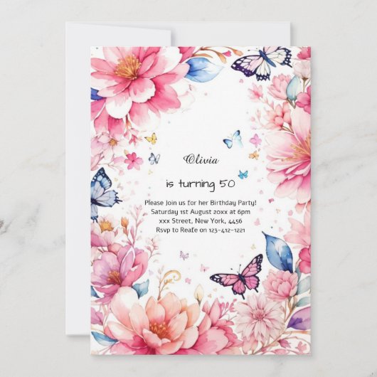 Aangepaste uitnodiging op feestdag (Voorkant)