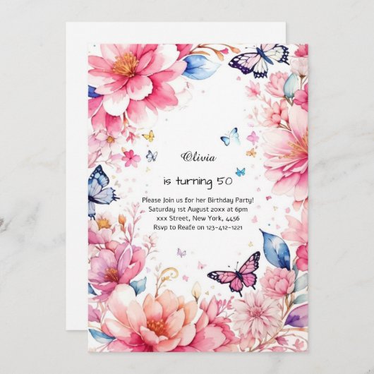 Aangepaste uitnodiging op feestdag (Voorkant / Achterkant)