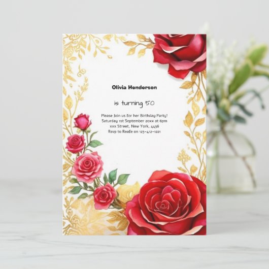 Aangepaste uitnodiging op feestdag (Staand voorkant)