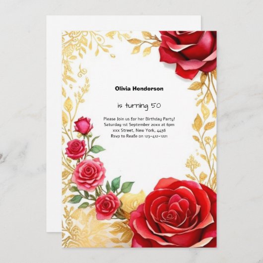 Aangepaste uitnodiging op feestdag (Voorkant / Achterkant)