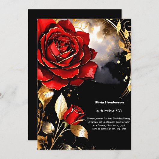 Aangepaste uitnodiging op feestdag (Voorkant / Achterkant)