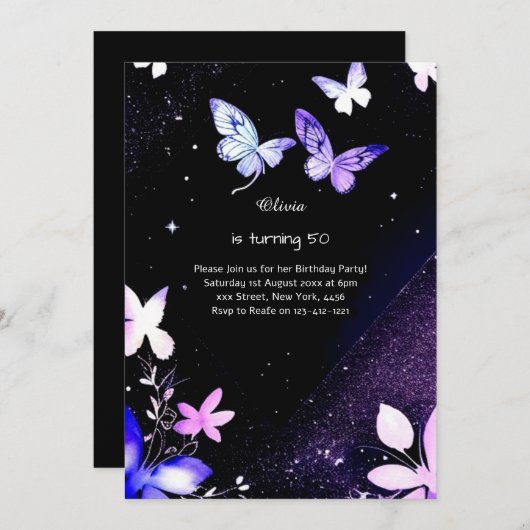 Aangepaste uitnodiging op feestdag (Voorkant / Achterkant)