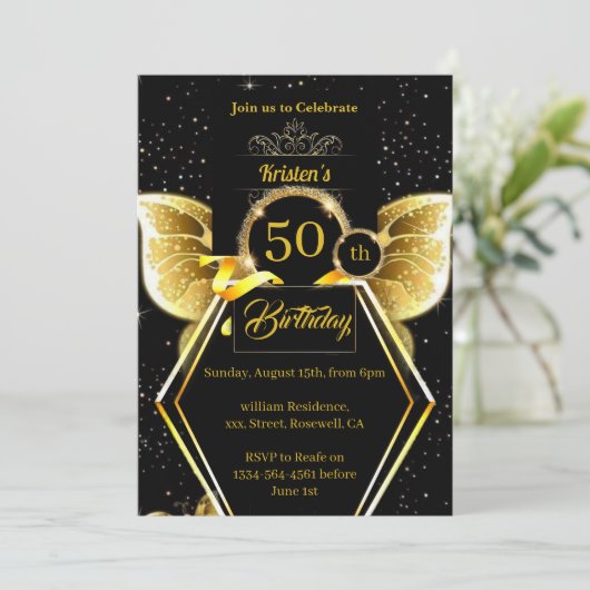 Aangepaste uitnodiging op feestdag (Staand voorkant)