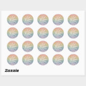 Aangepaste uitnodiging Pastel Rainbow Asanoha blad Ronde Sticker (Vel)