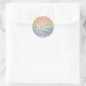 Aangepaste uitnodiging Pastel Rainbow Asanoha blad Ronde Sticker (Tas)
