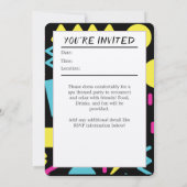 Aangepaste uitnodiging - Retro 80s 90s themafeest (Achterkant)