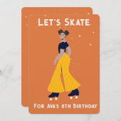 Aangepaste Uitnodiging - Rolschaatsen Verjaardagsf (Voorkant / Achterkant)