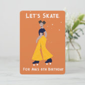 Aangepaste Uitnodiging - Rolschaatsen Verjaardagsf (Staand voorkant)
